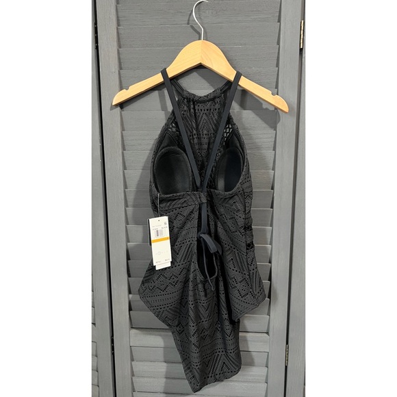 Salt & Cove Black Crochet One Piece Swimsuit Size Small - Picture 6 of 8